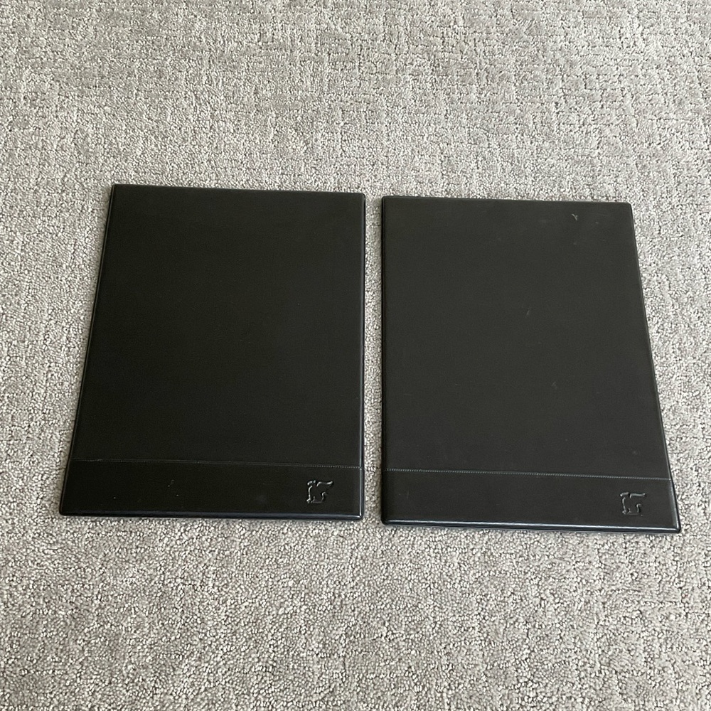 Lot of 2 JW Marriott Black Faux Leather Writing Pad Clipboard w/ Pocket and Logo